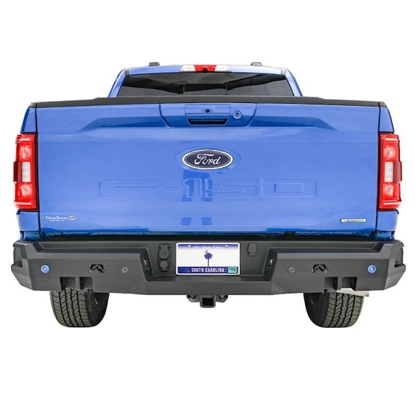 Fab Fours 21-C F150 PREMIUM REAR BUMPER W/PRE-DRILLED SENSOR HOLES MATTE BLACK POWDER COAT FF21-W5051-1 - main